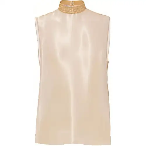 MIU MIU T Shirts Women's Gold Stand Collar Moderate