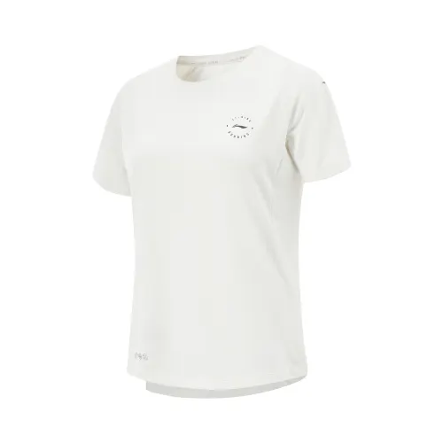 Li Ning Running Collection Running T Shirt Women's Champagne White