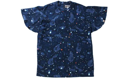 A BATHING APE Bape T Shirts Women's Dark Blue Crew Neck Moderate Straight Fit