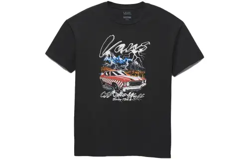 Vans Bolts T Shirts Women's Black Crew Neck Moderate Straight Fit