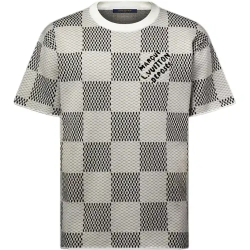 LOUIS VUITTON Damier Jacquard Short-Sleeved Crewneck