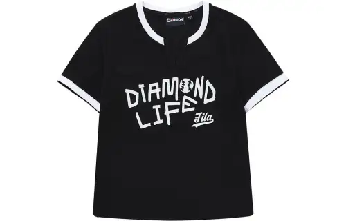 FILA FUSION T Shirts Women's V Neck Moderate Straight Fit
