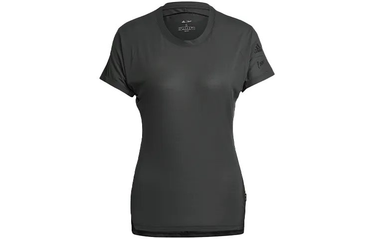 Adidas T-Shirts Women's Deep Earthy Brown Crew Neck Moderate Straight Fit