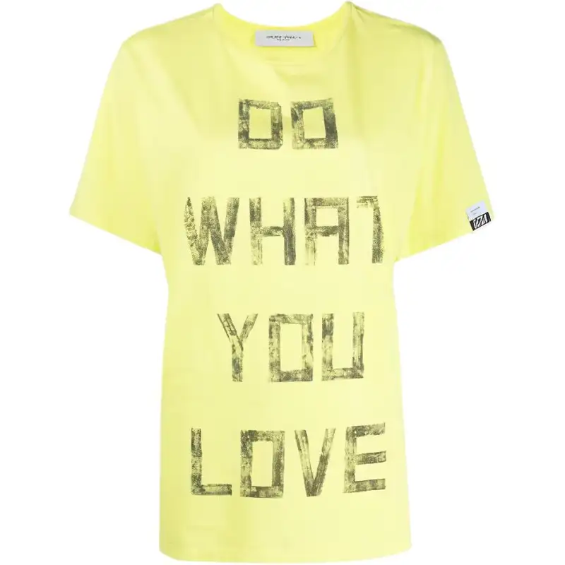Golden Goose T Shirts Women's Yellow Crew Neck Moderate