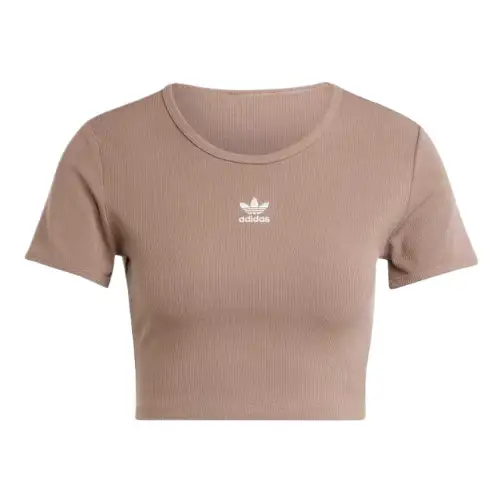 Adidas Women's Essentials Slim T Shirt Trace Brown