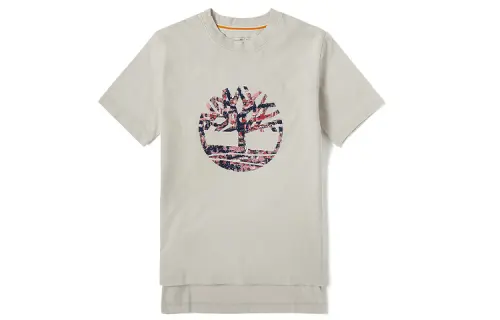 Timberland T Shirts Women's White Sand Crew Neck Moderate Straight Fit