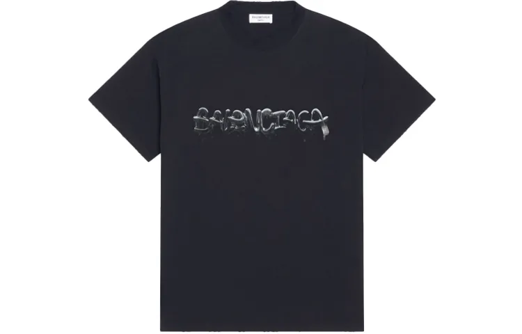 Balenciaga SS22 Drop Shoulder Sleeve T Shirt Women's Black
