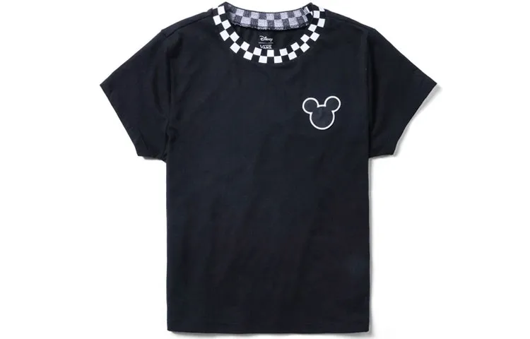 Vans X Disney Vans X Disney T-Shirts Women's Black Crew Neck Moderate Straight Fit