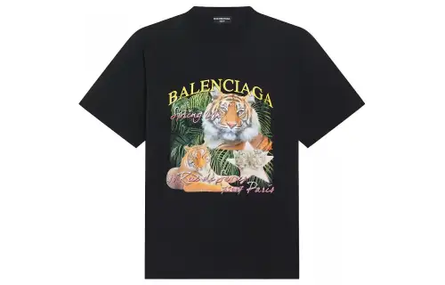 Balenciaga Small Fit Logo Tee 'Black'