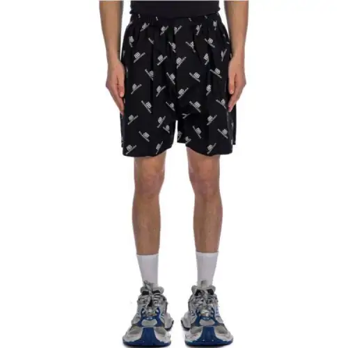 Balenciaga Casual Shorts, Regular Fit Men's Black