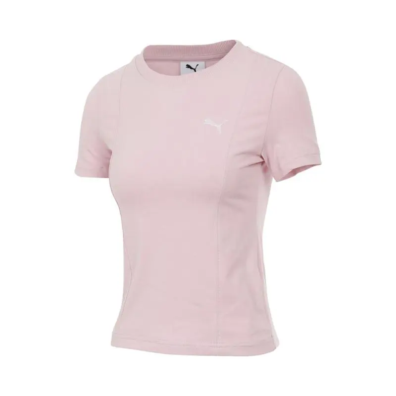 PUMA T-Shirts Women's Pink-90 Crew Neck Moderate