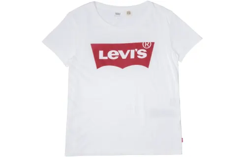 Levis T Shirts Women's White Crew Neck Moderate Straight Fit