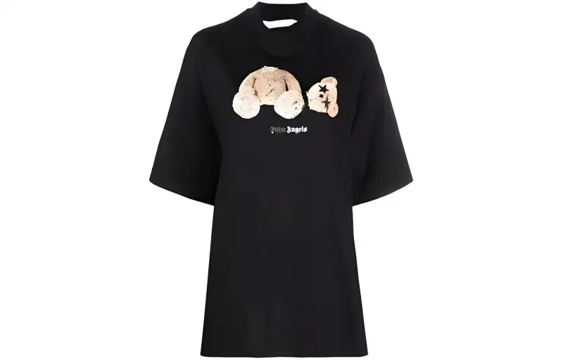 PALM ANGELS Spray Bear motif T shirt