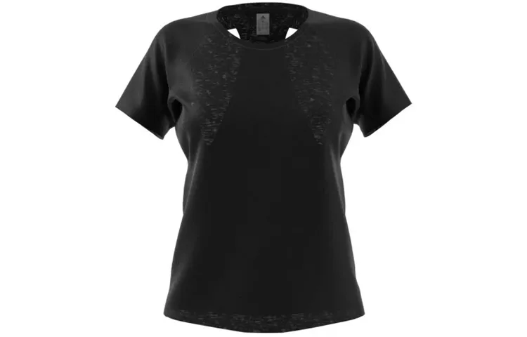 Adidas T-Shirts Women's Black Crew Neck Moderate Straight Fit