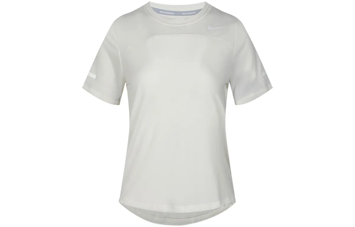 Nike T-Shirts Women's White Crew Neck Moderate Straight Fit