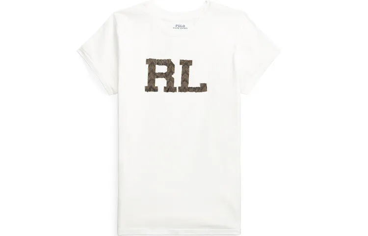 Polo Ralph Lauren T-Shirts Women's White Crew Neck Moderate Straight Fit