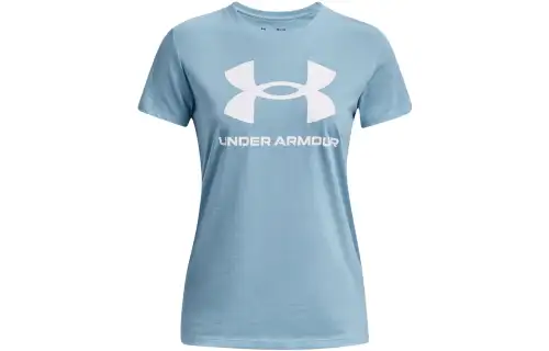 Under Armour Sportstyle T Shirts Women's Blizzard Blue Crew Neck Moderate Straight Fit