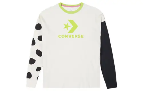 Converse T Shirts Women's White Crew Neck Moderate Straight Fit