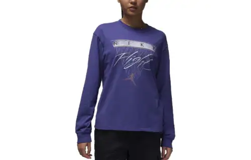 Jordan Drop Shoulder Sleeve T Shirt Women's Purple