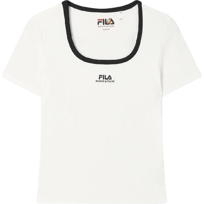 Женская футболка Fila × MAISON KITSUNE (белая)