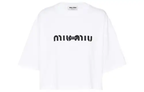 MIU MIU T Shirts Women's White Crew Neck Moderate