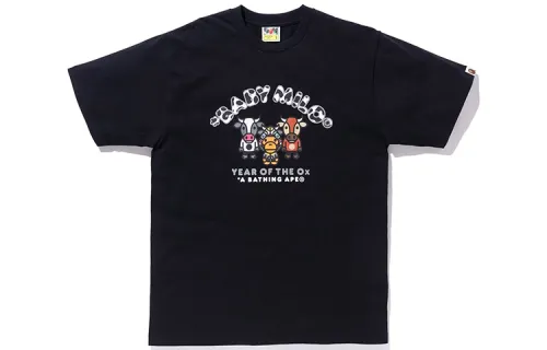 A BATHING APE T Shirts Women's Crew Neck Moderate Straight Fit
