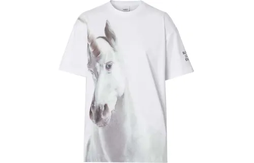 Burberry T Shirts Women's White Crew Neck Moderate