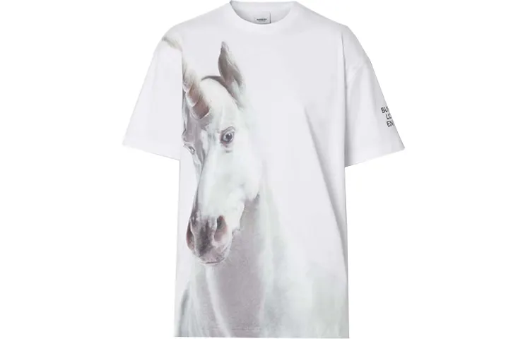 Burberry T Shirts Women's White Crew Neck Moderate