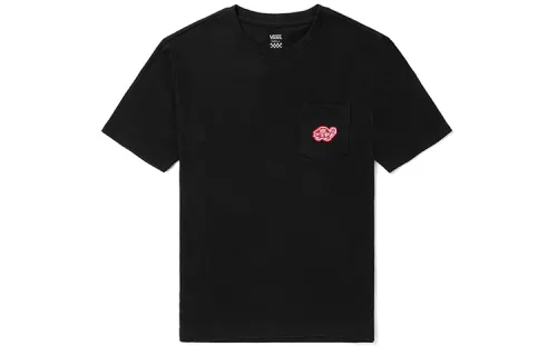 Vans T Shirts Women's Black Crew Neck Moderate Straight Fit