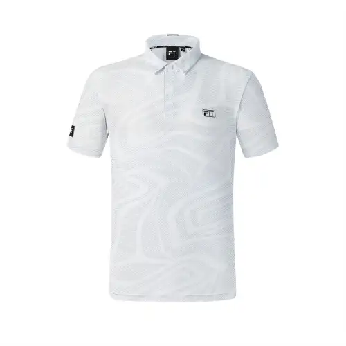 FILA Golf Clothing Men's White Polo Collar Moderate
