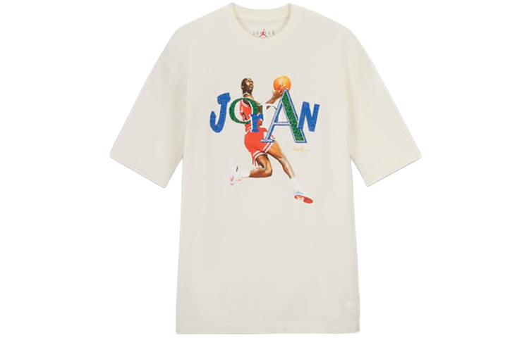 Air Jordan x Aleali May joint model dunk print basketball sports short-sleeved T-shirt women's white
