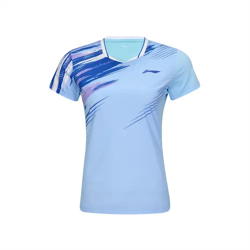 Li Ning Badminton Collection T Shirt Women's Ice Refreshing Blue