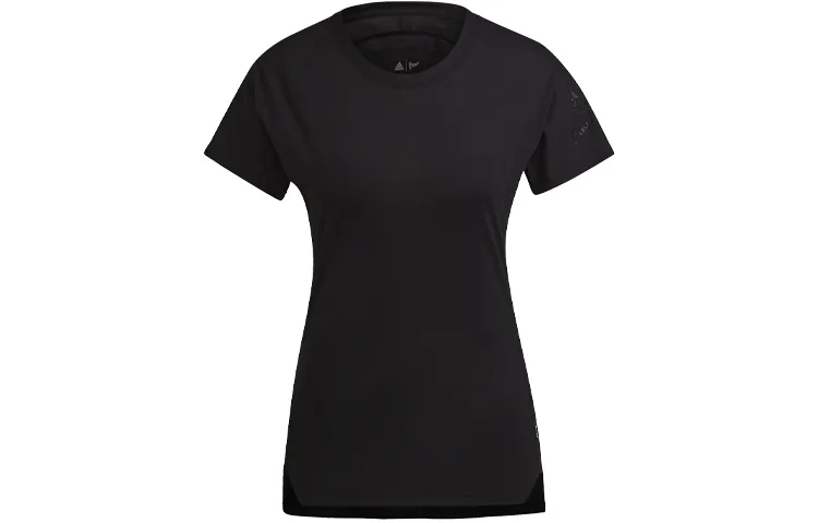 Adidas T-Shirts Women's Black Crew Neck Moderate Nipped-in Waist