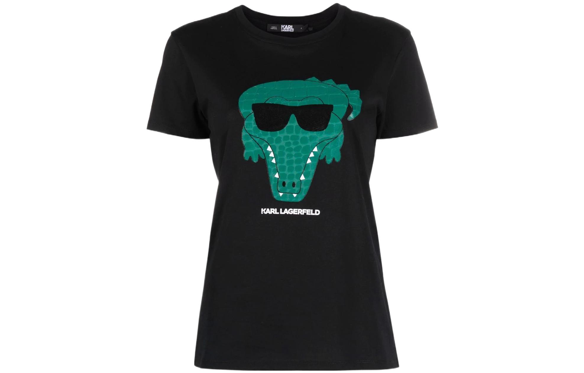 Karl Lagerfeld Karlimal Printed Crewneck T Shirt