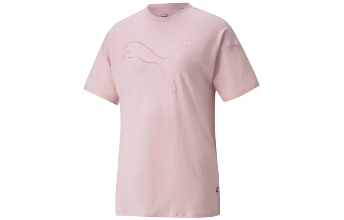 PUMA T-Shirts Women's Pink Crew Neck Moderate