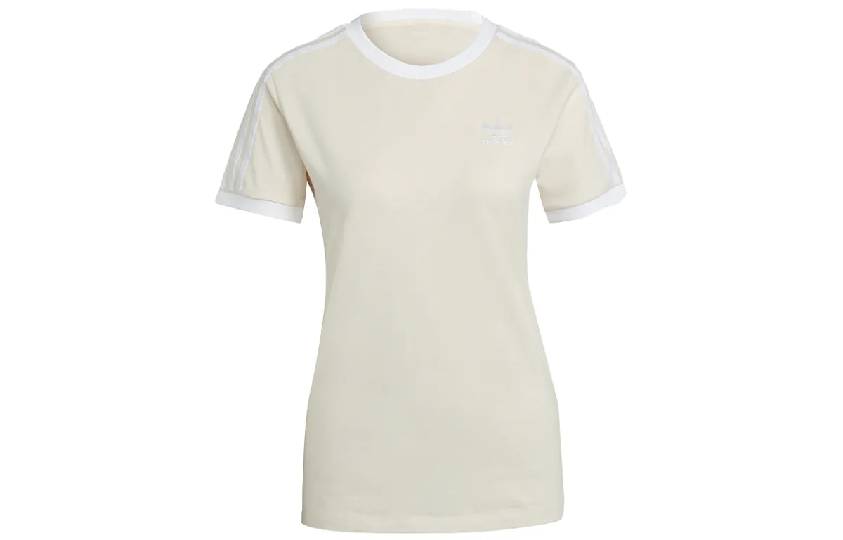 Adidas Originals Set in Sleeve T Shirt Women's Ecru