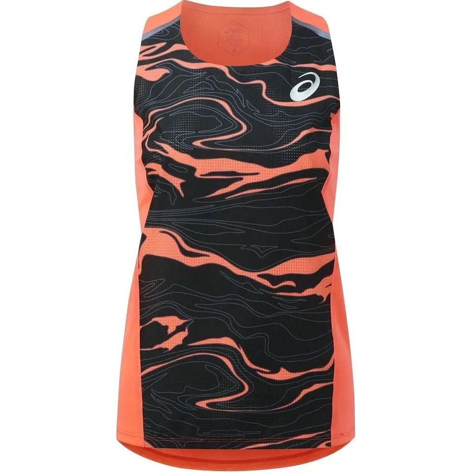 ASICS Tank Tops Women's Orange U-neck Moderate Other