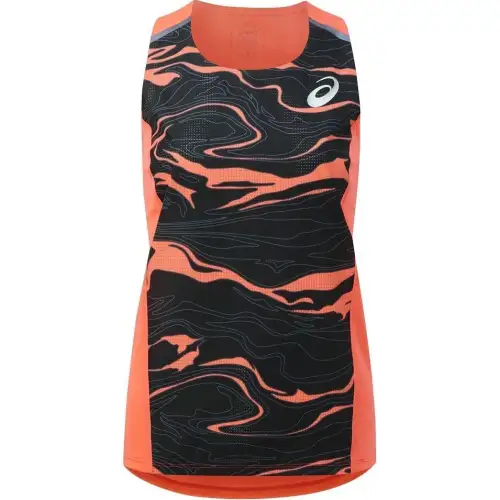 ASICS Tank Tops Women's Orange U Neck Moderate Other