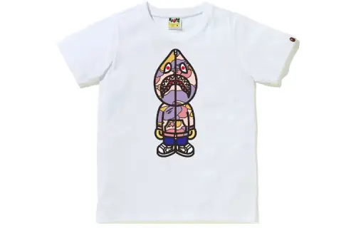 A BATHING APE Shark Series T Shirts Women's Crew Neck Moderate Straight Fit