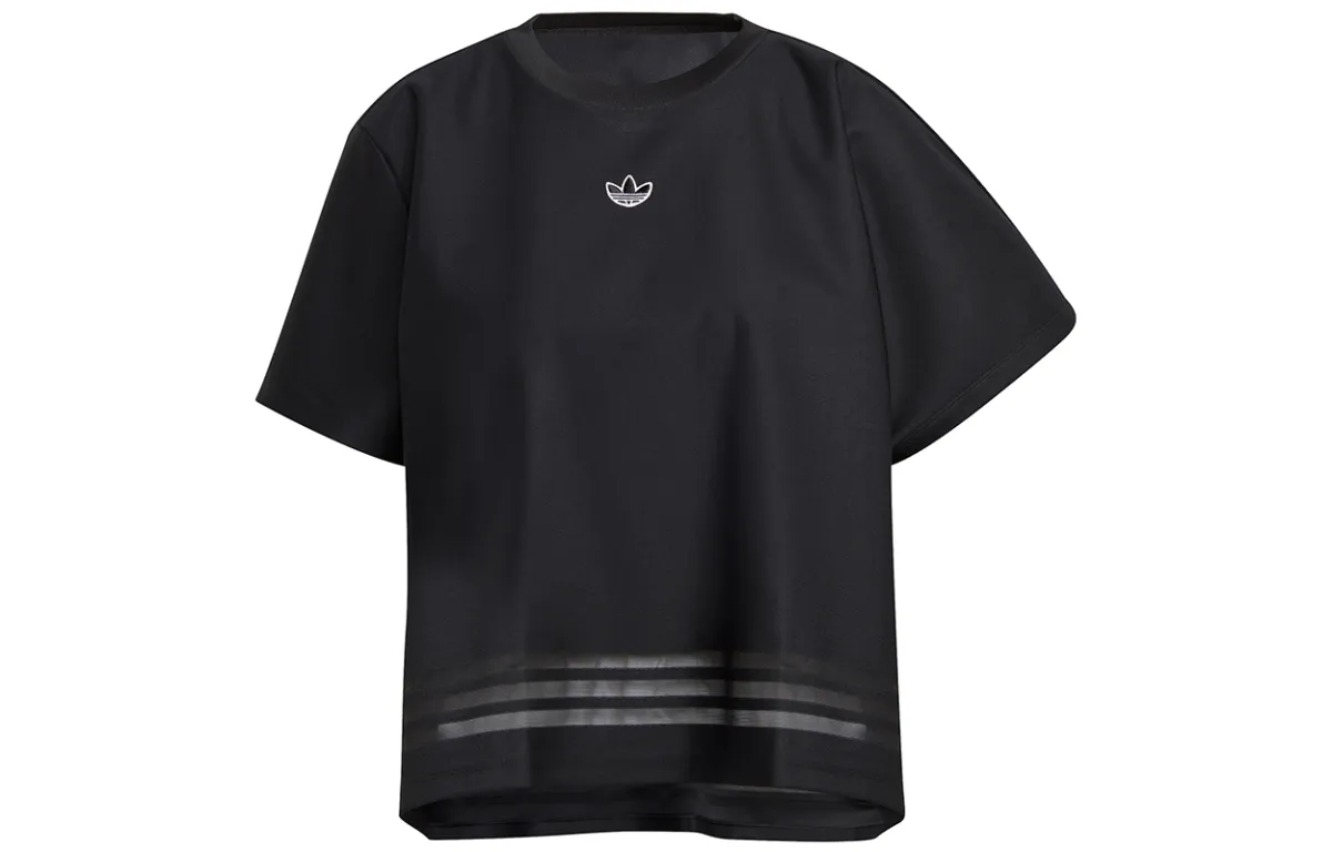 Adidas Originals Drop Shoulder Sleeve T Shirt Women's Black