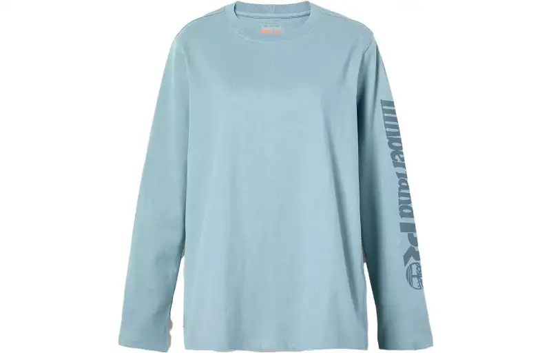 Timberland T Shirts Women's Blue Crew Neck Moderate Straight Fit