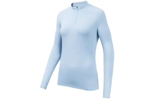 ANTA Running Collection Running T Shirts Women's Cirrus Blue Stand Collar Moderate Straight Fit