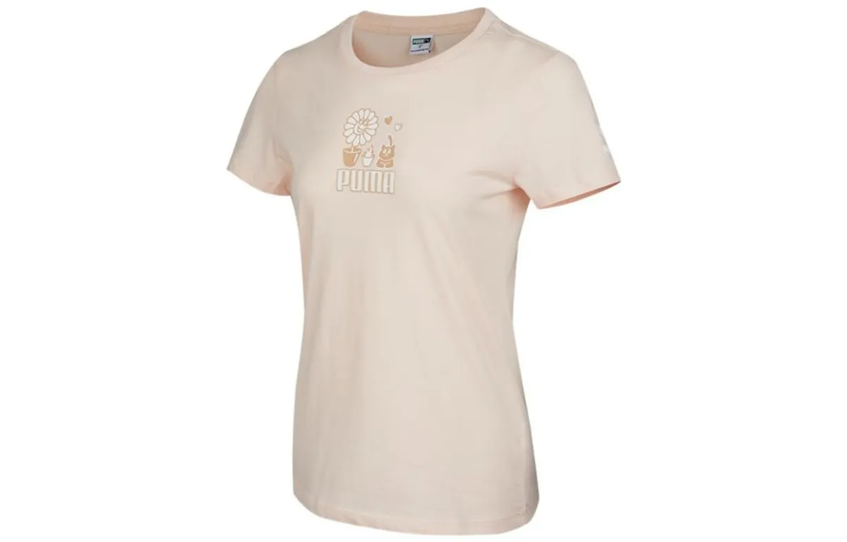 PUMA T-Shirts Women's Pink Crew Neck Moderate Other