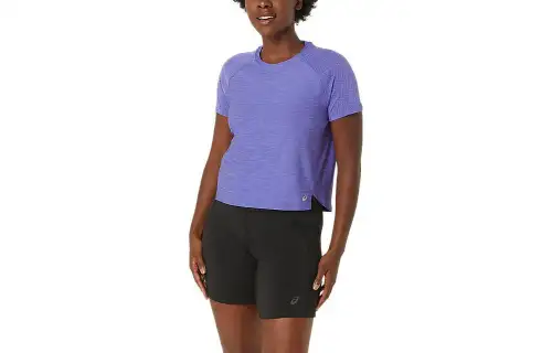 ASICS PR LYTE RUN T Shirts Women's Purple Crew Neck Moderate Straight Fit