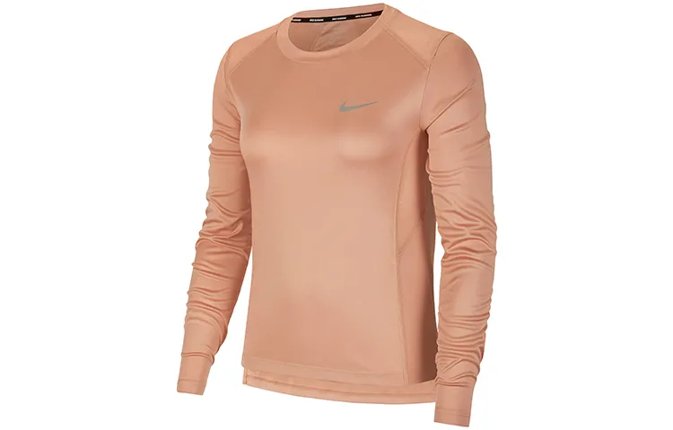 Nike T-Shirts Women's Rose Gold Crew Neck Moderate Straight Fit