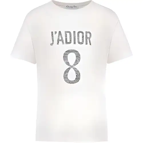 DIOR SS22 J'Adior 8 Letter Logo Print Crew Neck Short Sleeved T Shirt Women's White