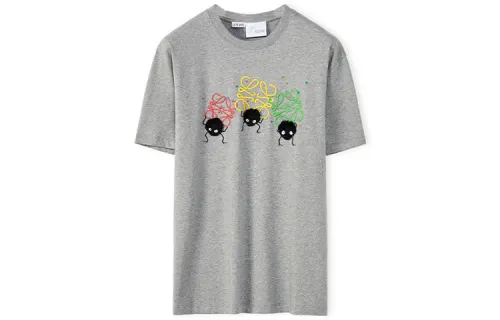LOEWE Spirited Away T Shirts Women's Gray Crew Neck Moderate Straight Fit