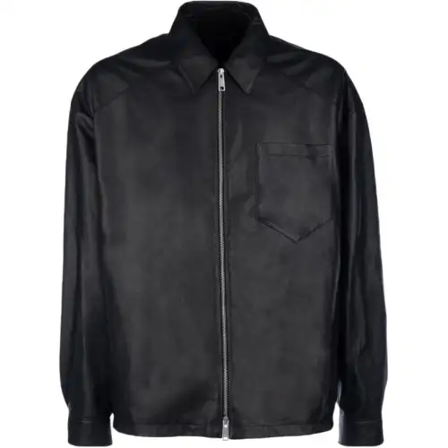 PRADA Zip-Up Leather Jacket