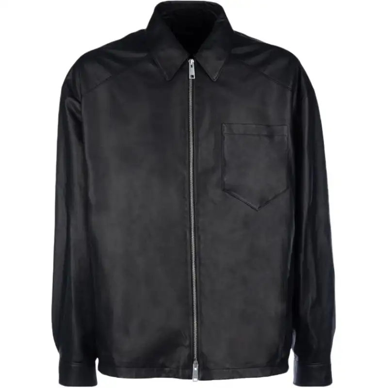 PRADA Zip-Up Leather Jacket