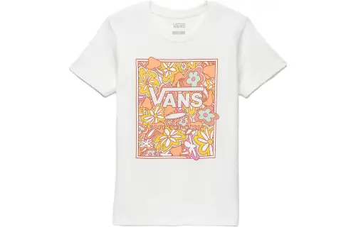 Vans T Shirts Women's White Crew Neck Moderate Straight Fit